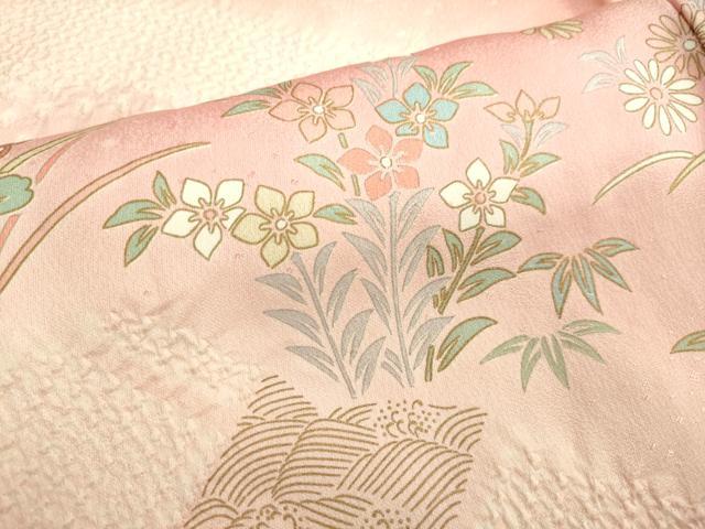 平和屋着物●訪問着　絞り　吉祥草花文　暈し染め　金彩　正絹　逸品　DAAV3113du