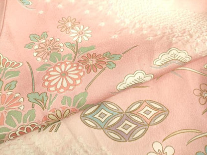 平和屋着物●訪問着　絞り　吉祥草花文　暈し染め　金彩　正絹　逸品　DAAV3113du
