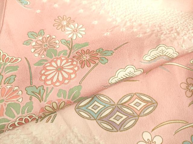 平和屋着物●訪問着　絞り　吉祥草花文　暈し染め　金彩　正絹　逸品　DAAV3113du