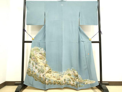 平和屋着物▽豪華色留袖 単衣 友禅 作家物 風景文 正絹 逸品 DAAV3115du