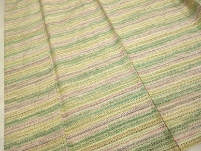平和屋着物▽上質な紬 単衣 横段文 正絹 逸品 DAAV3117du