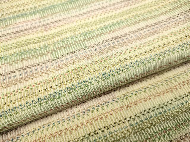 平和屋着物▽上質な紬 単衣 横段文 正絹 逸品 DAAV3117du