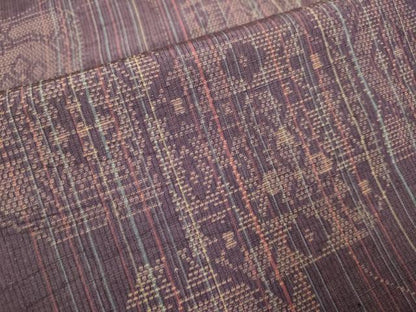 平和屋着物▽上質な紬 単衣 吉祥花文 正絹 逸品 DAAV3119du