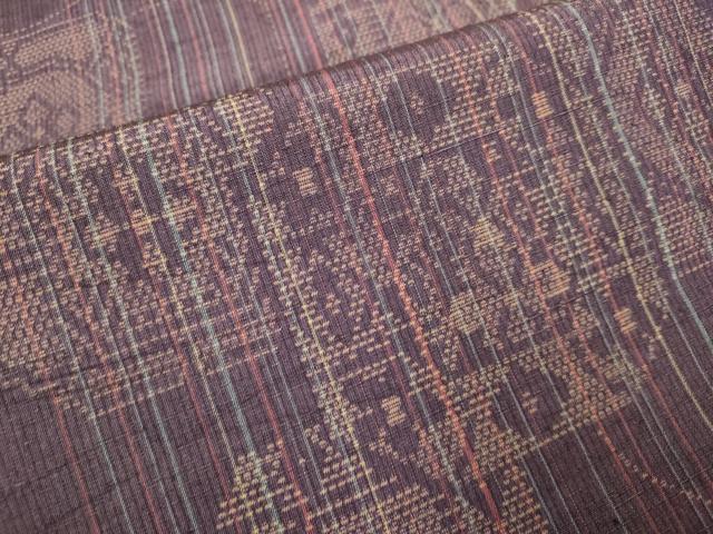 平和屋着物▽上質な紬 単衣 吉祥花文 正絹 逸品 DAAV3119du