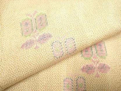 平和屋着物▽本塩沢 単衣 遠州椿 正絹 逸品 未使用 DAAV3120du