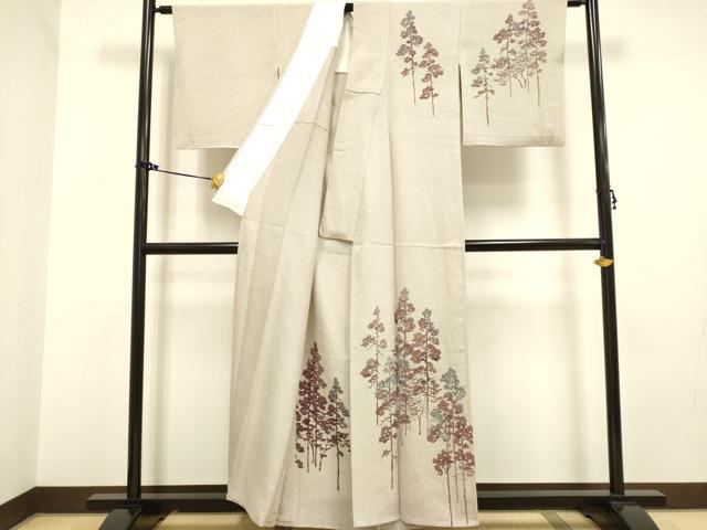 平和屋着物▽訪問着 単衣 ろうけつ染め 樹林文 正絹 逸品 DAAV3127du