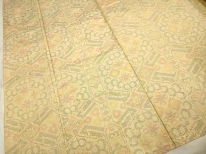 平和屋着物▽本場大島紬　単衣　吉祥花文　正絹　逸品　DAAV3129du