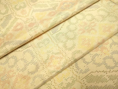 平和屋着物▽本場大島紬　単衣　吉祥花文　正絹　逸品　DAAV3129du