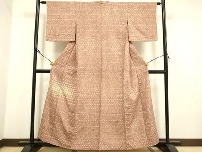 平和屋着物▽色留訪問着　単衣　丸文　正絹　逸品　DAAV3130du
