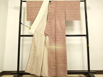平和屋着物▽色留訪問着　単衣　丸文　正絹　逸品　DAAV3130du