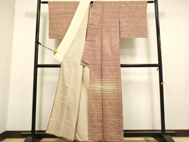 平和屋着物▽色留訪問着　単衣　丸文　正絹　逸品　DAAV3130du
