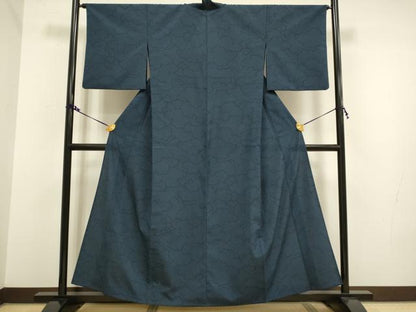 平和屋着物▽本塩沢 単衣 雲重ね文 正絹 逸品 DAAV3131du