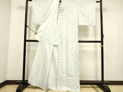平和屋着物▽小紋 単衣 舞花文 洗える着物 DAAV3134du