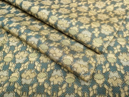 平和屋着物▽上質な紬 単衣 花尽くし 正絹 逸品 DAAV3136du