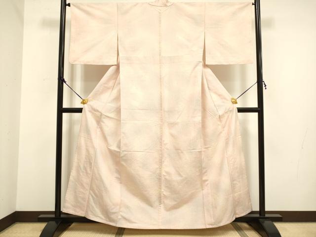 平和屋着物▽上質な紬 単衣 霞文 正絹 逸品 DAAV3139du