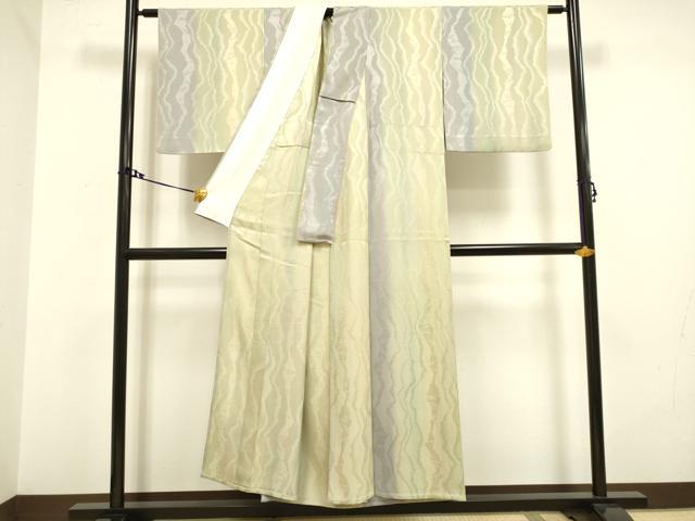 平和屋着物▽上質な小紋 単衣 霞間道 暈し染め 正絹 逸品 DAAV3142du