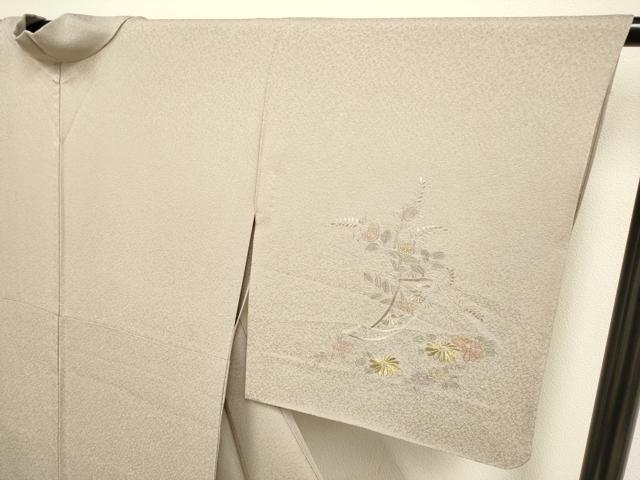 平和屋着物▽中国三大刺繍　スワトウ刺繍　汕頭刺繍　総刺繍　訪問着　単衣　几帳花文　金糸　正絹　逸品　DAAV3143du