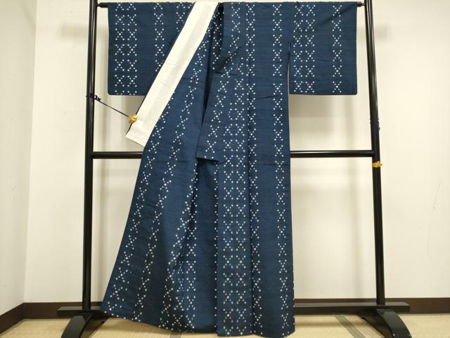 平和屋着物▽上質な紬 単衣 間道 正絹 逸品 DAAV3146du