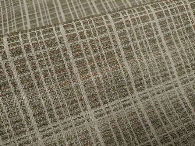 平和屋着物▽上質なお召 単衣 格子 正絹 逸品 DAAV3147du