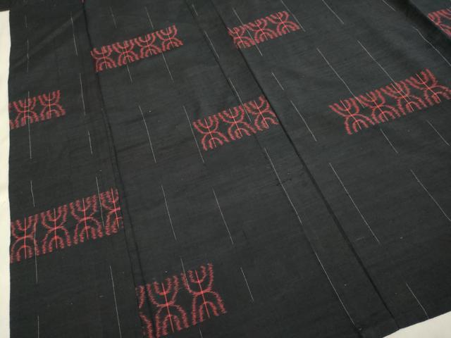 平和屋着物▽上質な紬　単衣　抽象文様　正絹　逸品　DAAV3149du