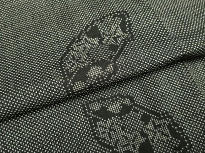平和屋着物▽本場大島紬　単衣　7マルキ　地紙花文　正絹　逸品　DAAV3151du