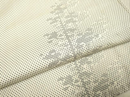 平和屋着物▽上質な紬　単衣　樹林文　正絹　逸品　DAAV3156du