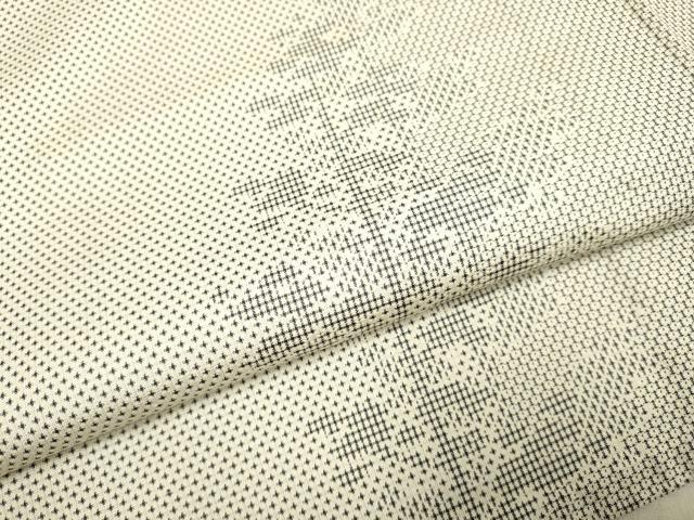 平和屋着物▽上質な紬　単衣　樹林文　正絹　逸品　DAAV3156du