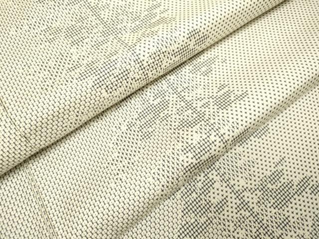 平和屋着物▽上質な紬　単衣　樹林文　正絹　逸品　DAAV3156du