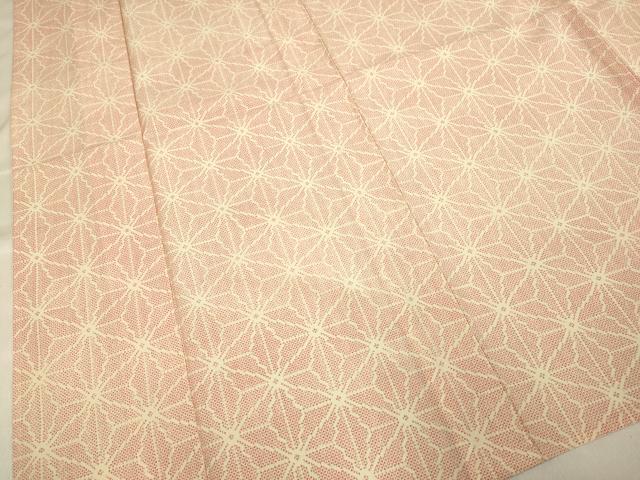 平和屋着物▽小紋 単衣 麻の葉文様 洗える着物 DAAV3159du