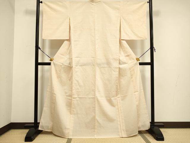 平和屋着物▽本塩沢 単衣 十字絣 正絹 逸品 DAAV3162du