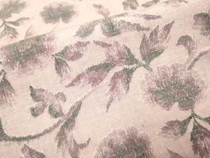 平和屋着物▽上質な紬 単衣 更紗花文 正絹 逸品 DAAV3163du
