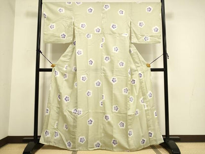 平和屋着物▽小紋 単衣 舞梅文 洗える着物 DAAV3168du