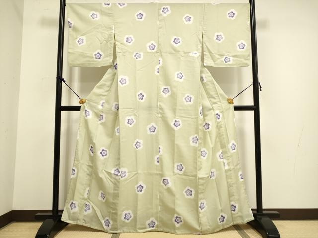 平和屋着物▽小紋 単衣 舞梅文 洗える着物 DAAV3168du