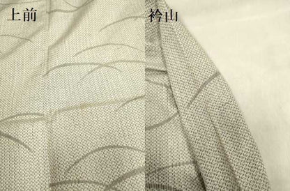 平和屋着物▽上質な紬 単衣 芝文 正絹 逸品 DAAV3169du