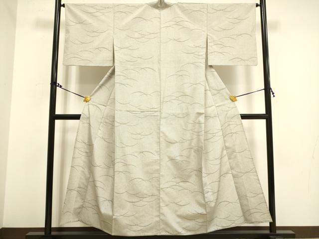 平和屋着物▽上質な紬 単衣 芝文 正絹 逸品 DAAV3169du