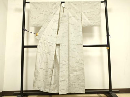 平和屋着物▽上質な紬 単衣 芝文 正絹 逸品 DAAV3169du