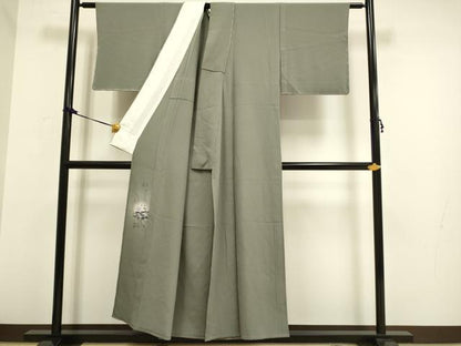 平和屋着物▽二代目清次郎監修 手描き 色無地 単衣 海松茶色 正絹 逸品 未使用 DAAV3170du