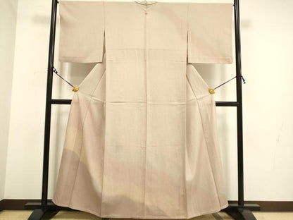 平和屋着物▽訪問着　単衣　紬地　霞文　正絹　逸品　DAAV3172du