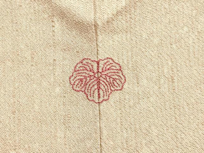 平和屋着物▽訪問着　単衣　紬地　霞文　正絹　逸品　DAAV3172du