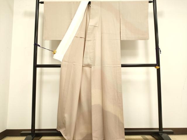平和屋着物▽訪問着　単衣　紬地　霞文　正絹　逸品　DAAV3172du