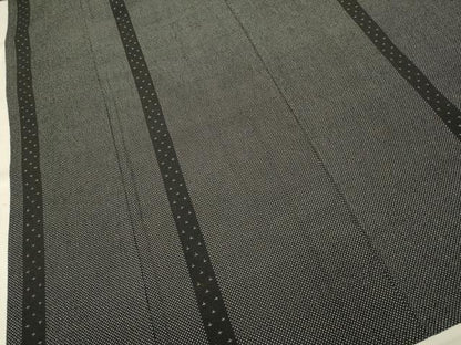 平和屋着物▽本塩沢 単衣 蚊絣 黒地 正絹 逸品 DAAV3175du