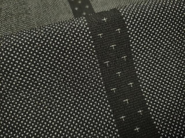 平和屋着物▽本塩沢 単衣 蚊絣 黒地 正絹 逸品 DAAV3175du