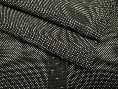 平和屋着物▽本塩沢 単衣 蚊絣 黒地 正絹 逸品 DAAV3175du