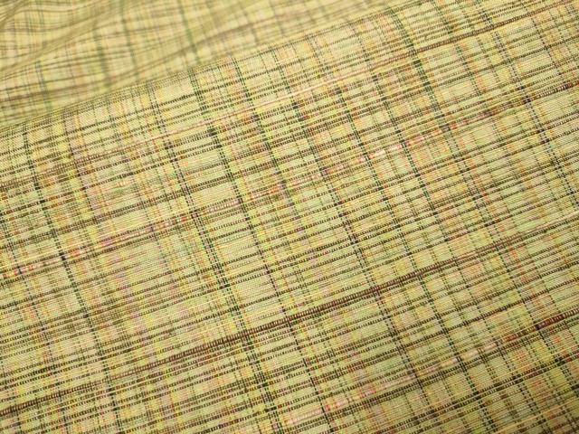 平和屋着物▽上質な紬 単衣 格子 正絹 逸品DAAV3178du