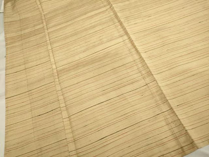 平和屋着物▽上質な紬　単衣　横段文　正絹　逸品　DAAV3180du