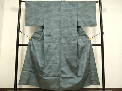 平和屋着物▽上質な紬 単衣 霞文 正絹 逸品 DAAV3181du