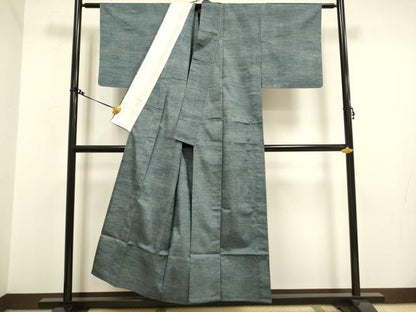 平和屋着物▽上質な紬 単衣 霞文 正絹 逸品 DAAV3181du