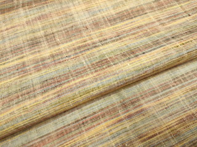 平和屋着物▽上質な紬 単衣 横段文 正絹 逸品 DAAV3182du