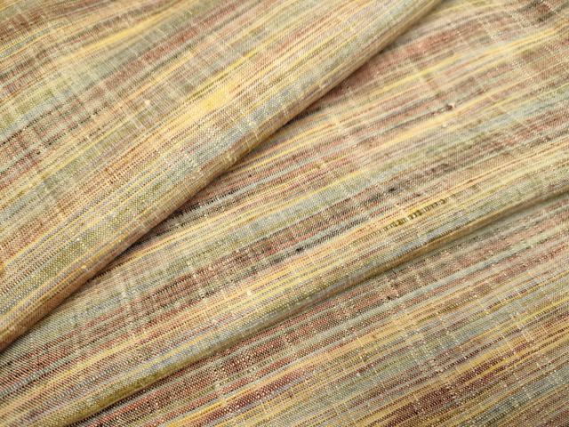 平和屋着物▽上質な紬 単衣 横段文 正絹 逸品 DAAV3182du