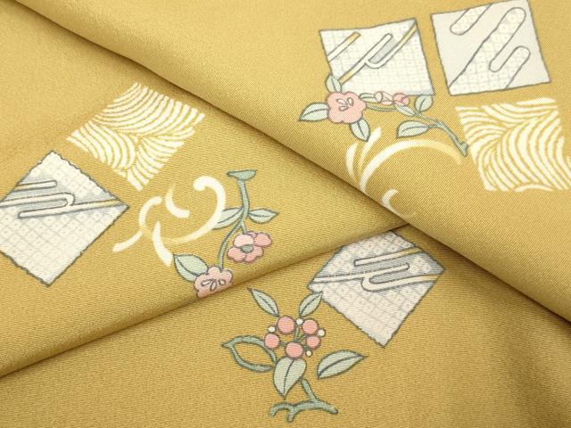 平和屋着物●上質な小紋 花菱文 正絹 逸品 未使用 DAAV3201du